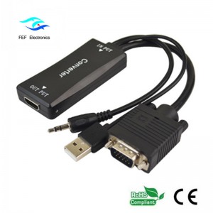 Fuente de alimentación VGA macho a HDMI hembra + Audio + USB Código: FEF-HIC-011