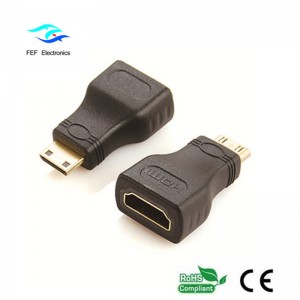 Adaptador HDMI hembra a mini HDMI macho dorado / niquelado Código: FEF-H-022
