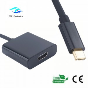 Caja de metal del convertidor hembra USB tipo C a HDMI Código: FEF-USBIC-006