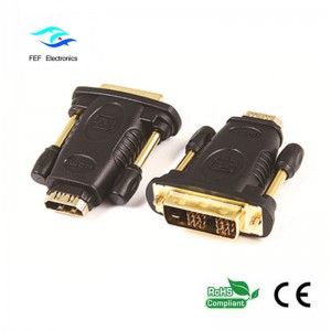 Adaptador DVI (24 + 1) macho a HDMI hembra oro / níquel Código: FEF-HD-005